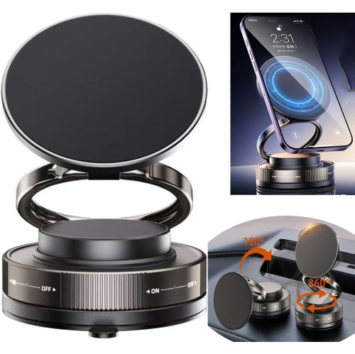 360° Adjustable Vacuum Magnetic Phone Holder, Suction Cup Mount for Magsafe, Portable Car Phone Stand for iPhone 11 and Above